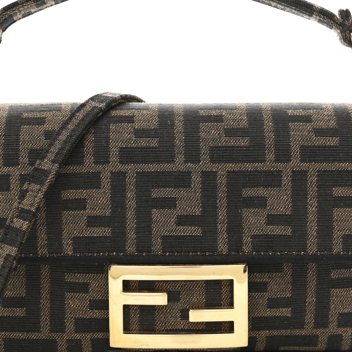 Fabric Jacquard FF 1974 Mini Baguette Tobacco Moro Black