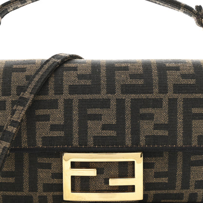 Fendi Fabric Jacquard FF 1974 Mini Baguette Tobacco Moro Black 8 of 11