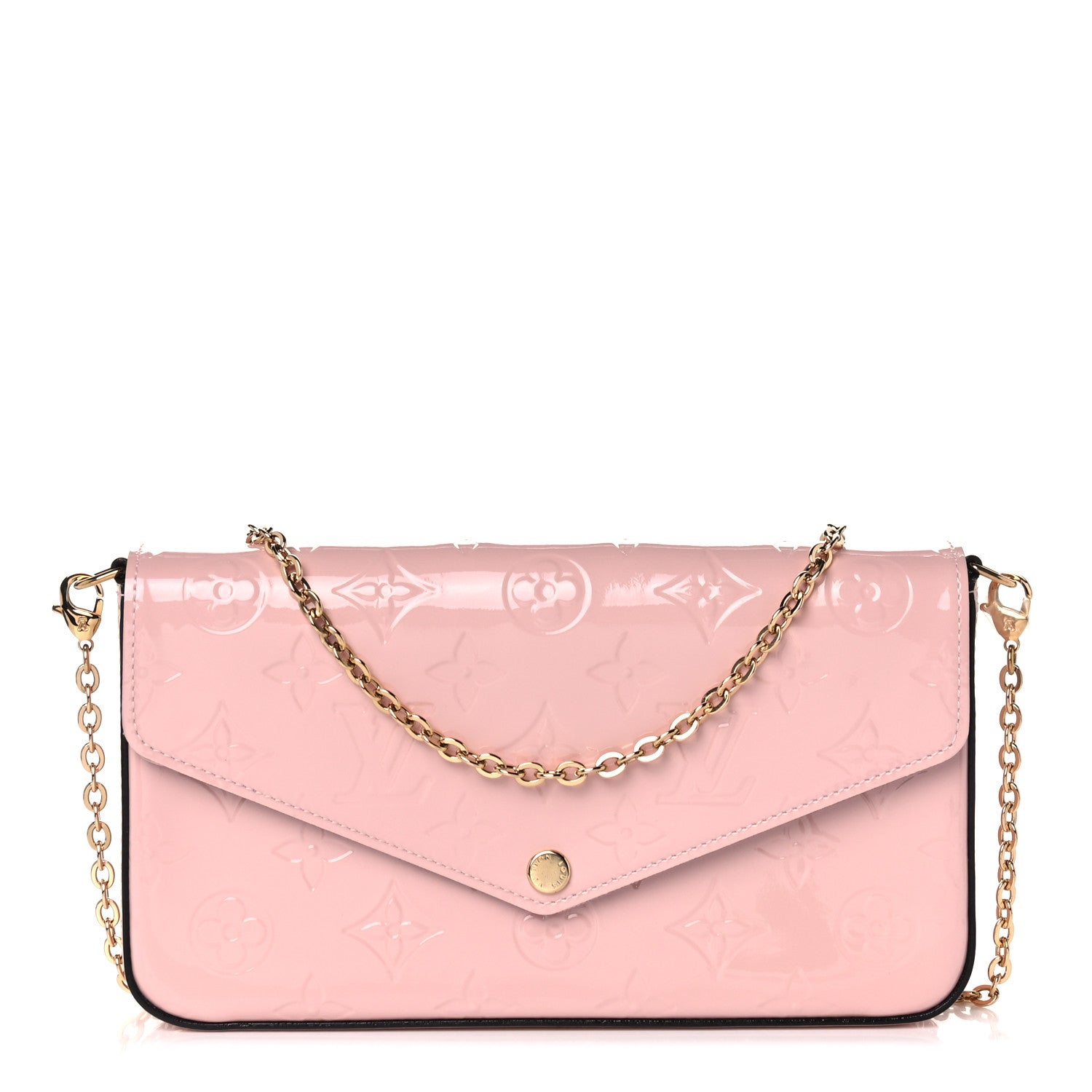 Louis Vuitton Vernis Felicie Chain Wallet Rose Ballerine 1 of 11