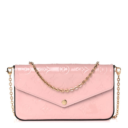 Louis Vuitton Vernis Felicie Chain Wallet Rose Ballerine 1 of 11