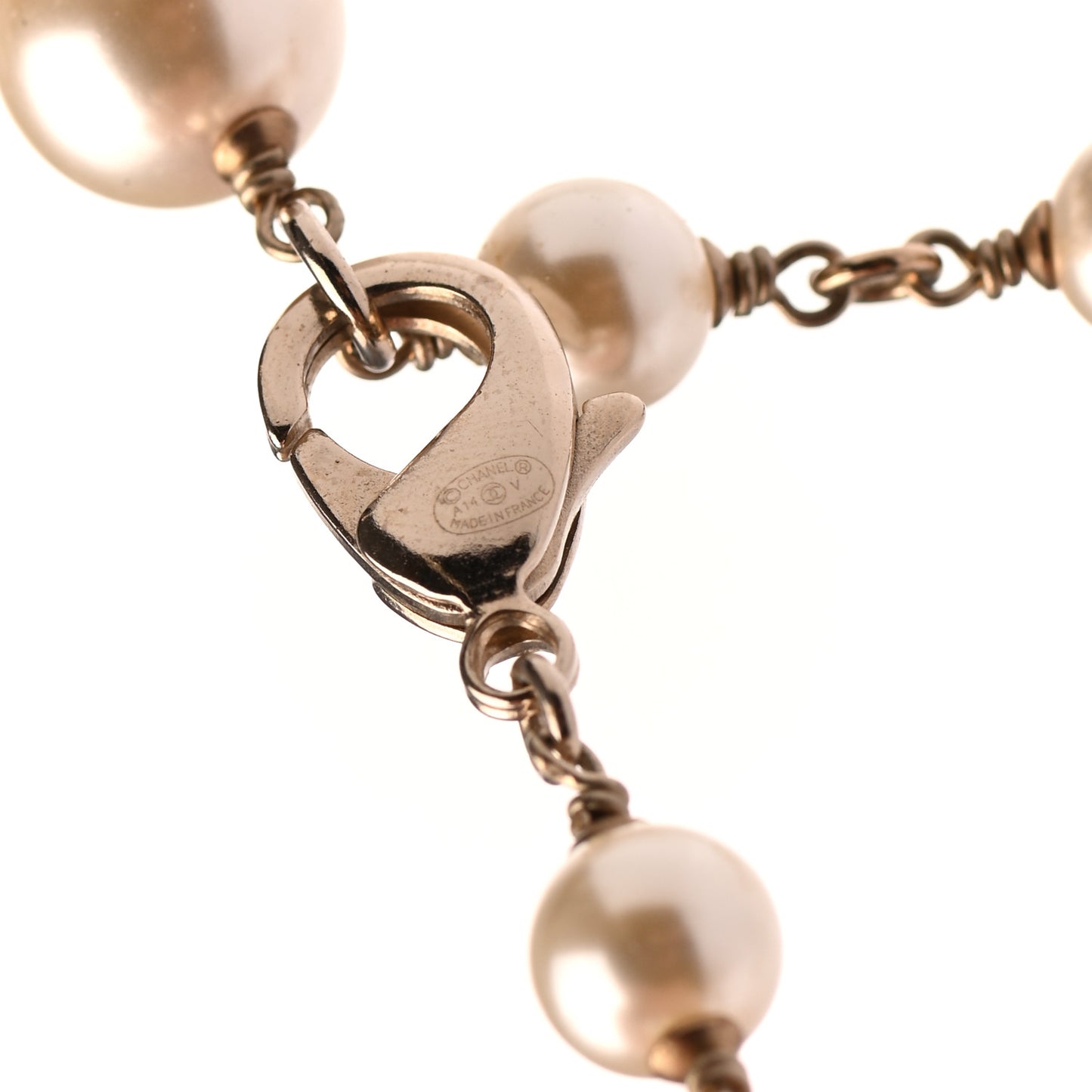 Pearl CC Long Necklace Gold