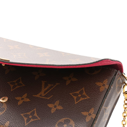 Louis Vuitton Monogram Pochette Felicie Chain Wallet Fuchsia 4 of 14