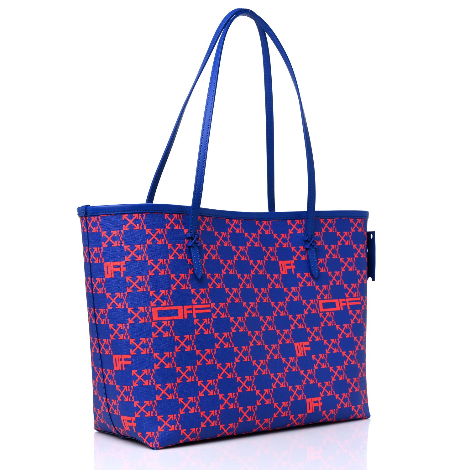 Off-White Coated Canvas Arrow Print Day Off Tote Bag Cobalt Blue 4 of 15