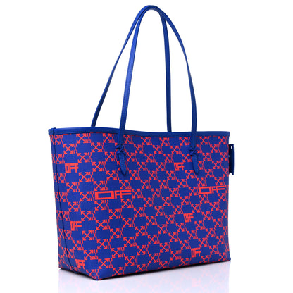 Off-White Coated Canvas Arrow Print Day Off Tote Bag Cobalt Blue 4 of 15