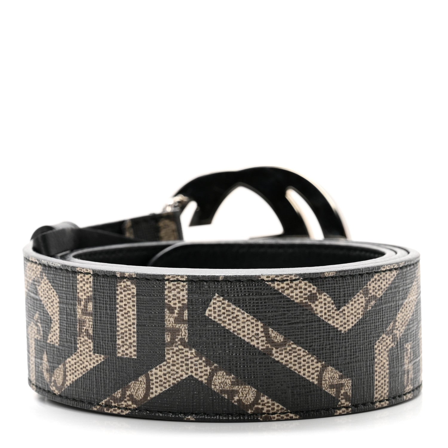 Gucci GG Supreme Monogram Caleido Interlocking G Belt 85 34 Black 2 of 5