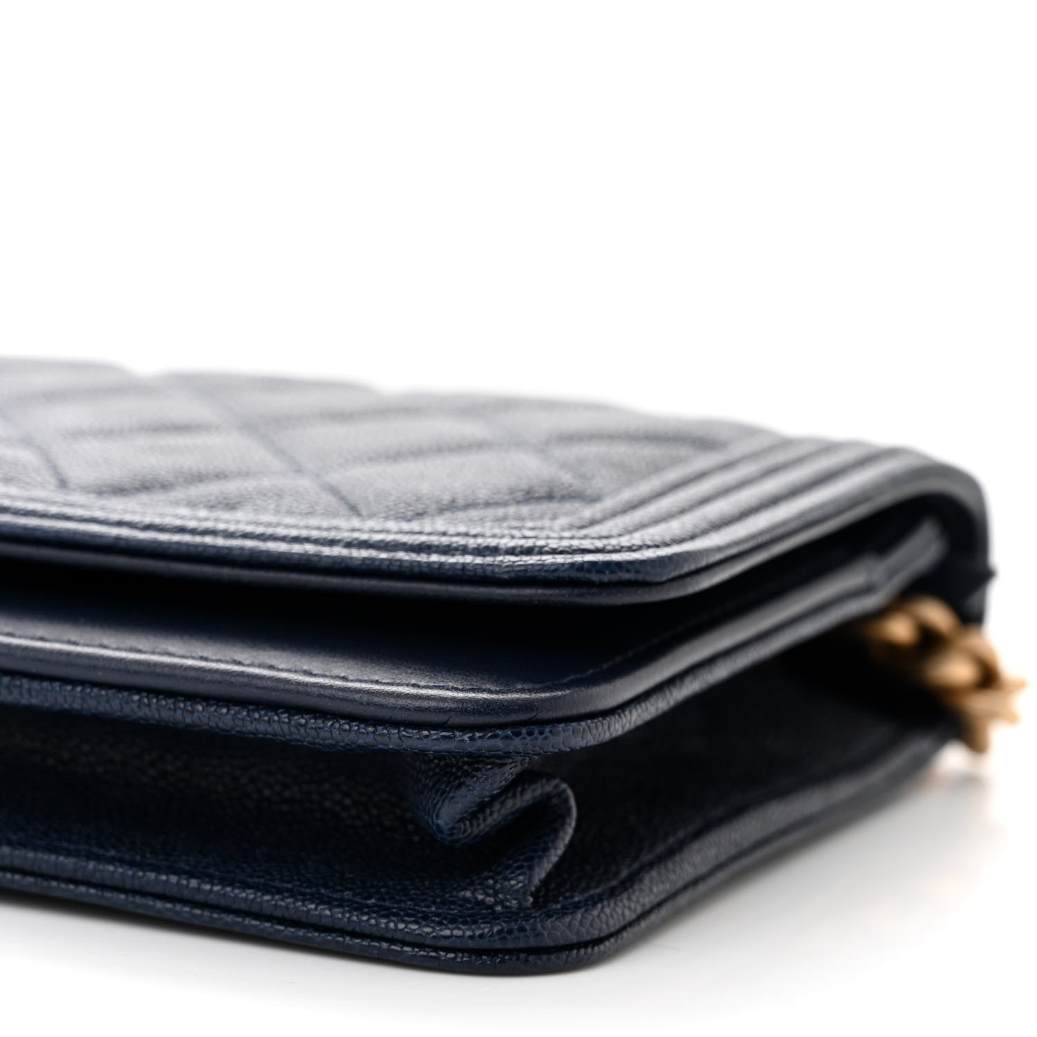 Chanel Caviar Quilted Boy Wallet On Chain WOC Navy 11 of 13