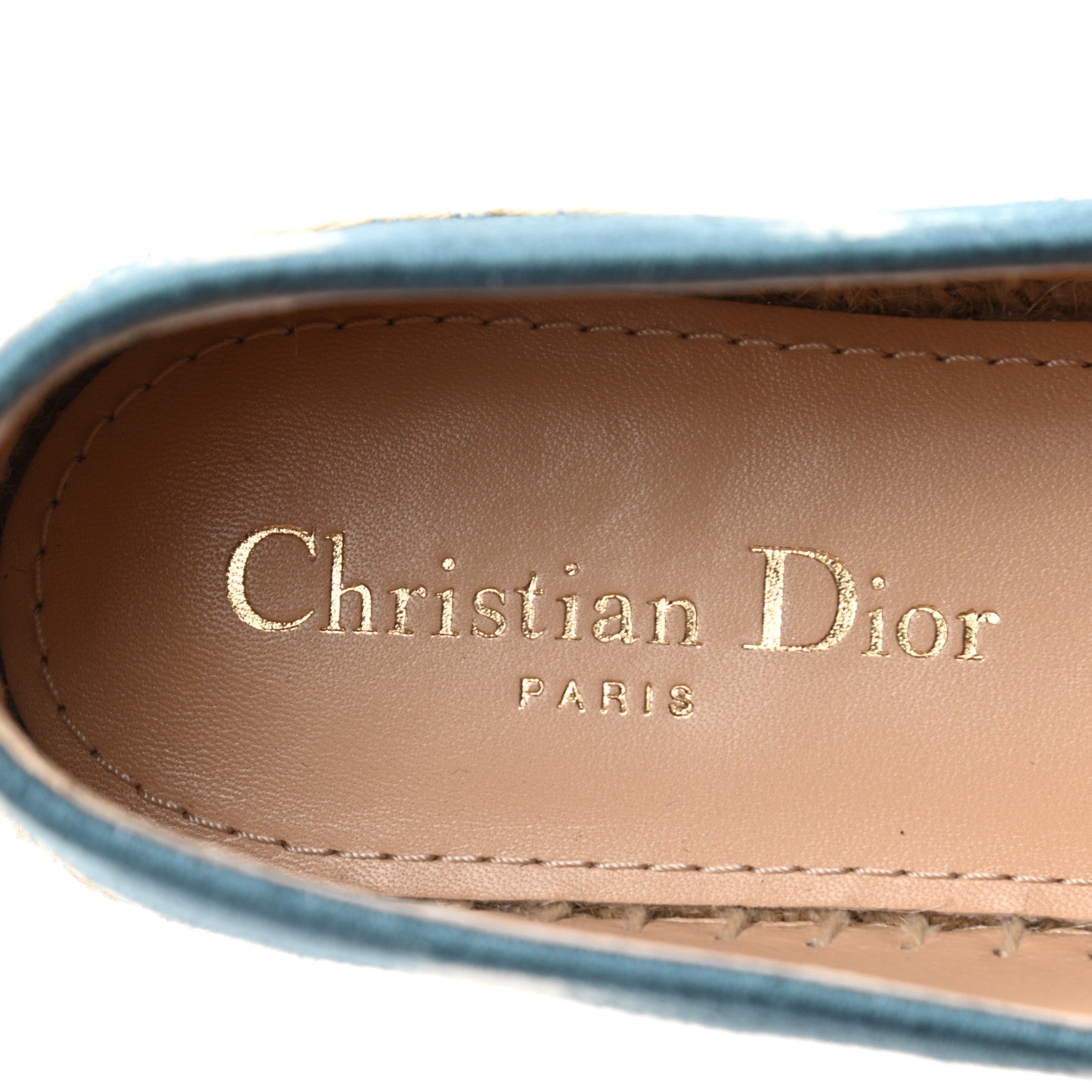 Christian Dior Cotton D-Stripes Embroidered Granville 15mm Espadrilles 37.5 Deep Ocean 7 of 8