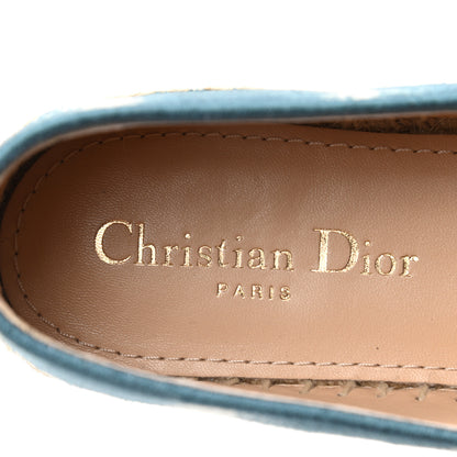Christian Dior Cotton D-Stripes Embroidered Granville 15mm Espadrilles 37.5 Deep Ocean 7 of 8