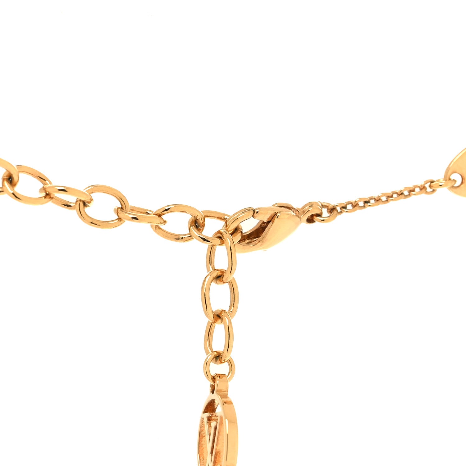 Louis Vuitton Metal Louisette Necklace Gold 4 of 6