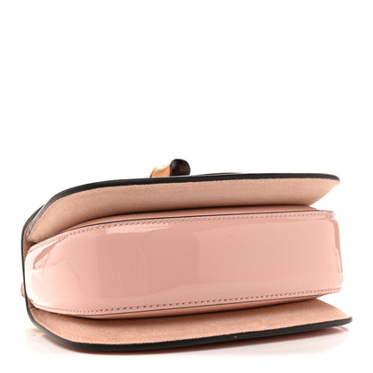 Gucci Patent Crystal Mini Bamboo 1947 Top Handle Chain Bag Powder Pink 4 of 13
