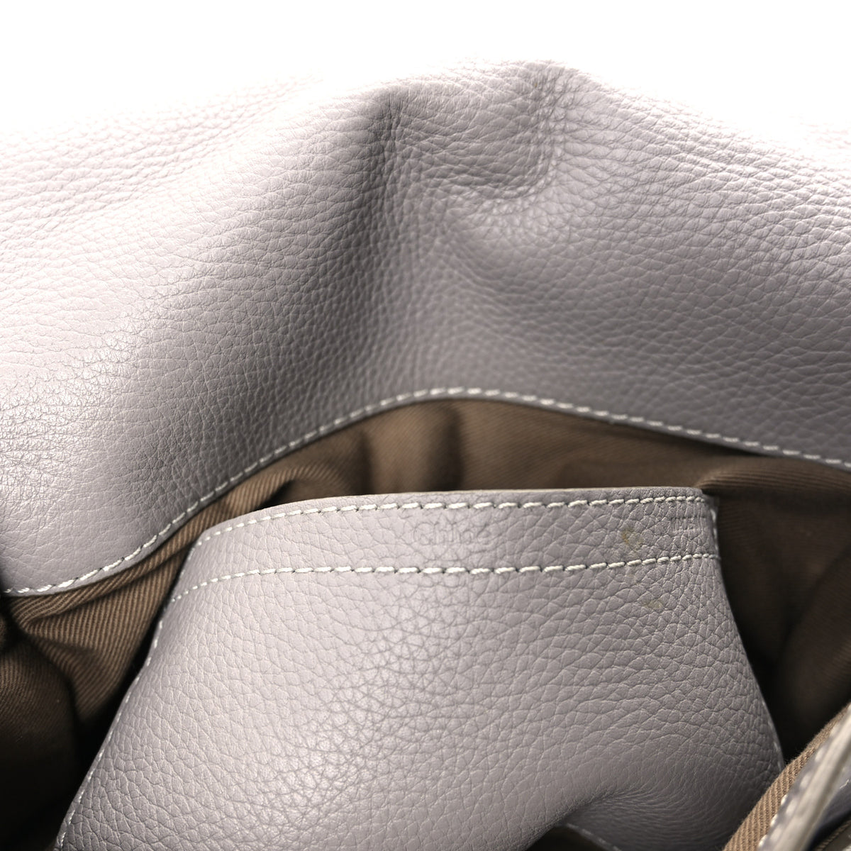 Chloe Grained Calfskin Medium Marcie Saddle Bag Cashmere Grey 6 of 11
