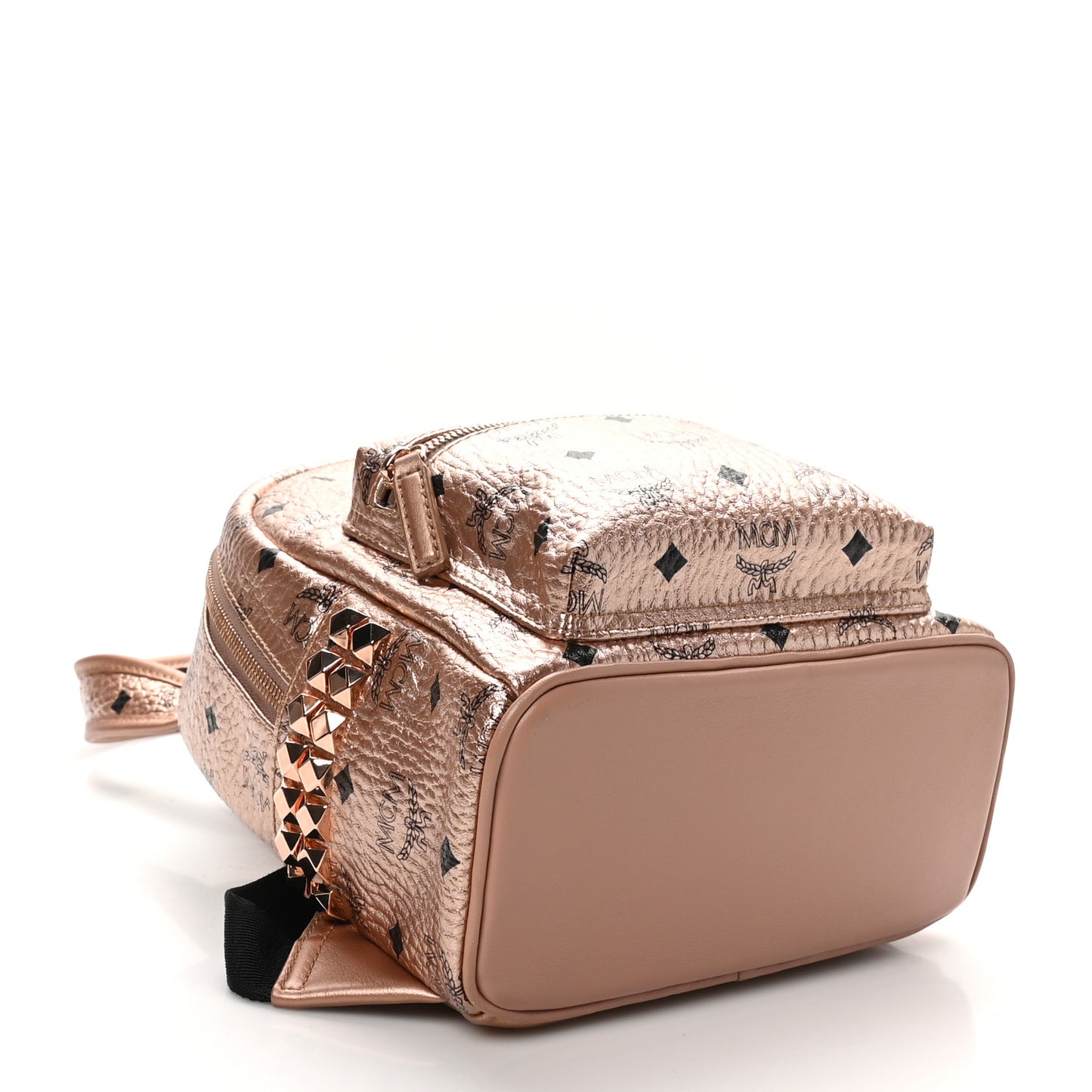 Metallic Visetos Mini Side Stud Stark Backpack Champagne Gold