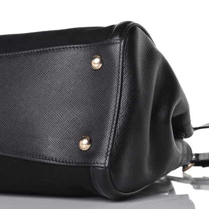 Prada Canapa Saffiano Shoulder Bag Black 9 of 9