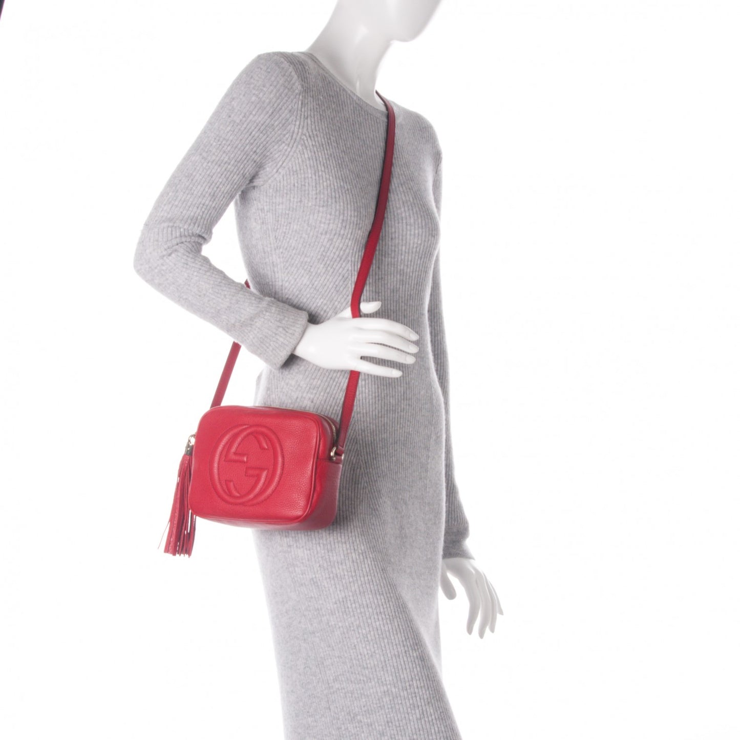 Pebbled Calfskin Small Soho Disco Bag Tabasco Red