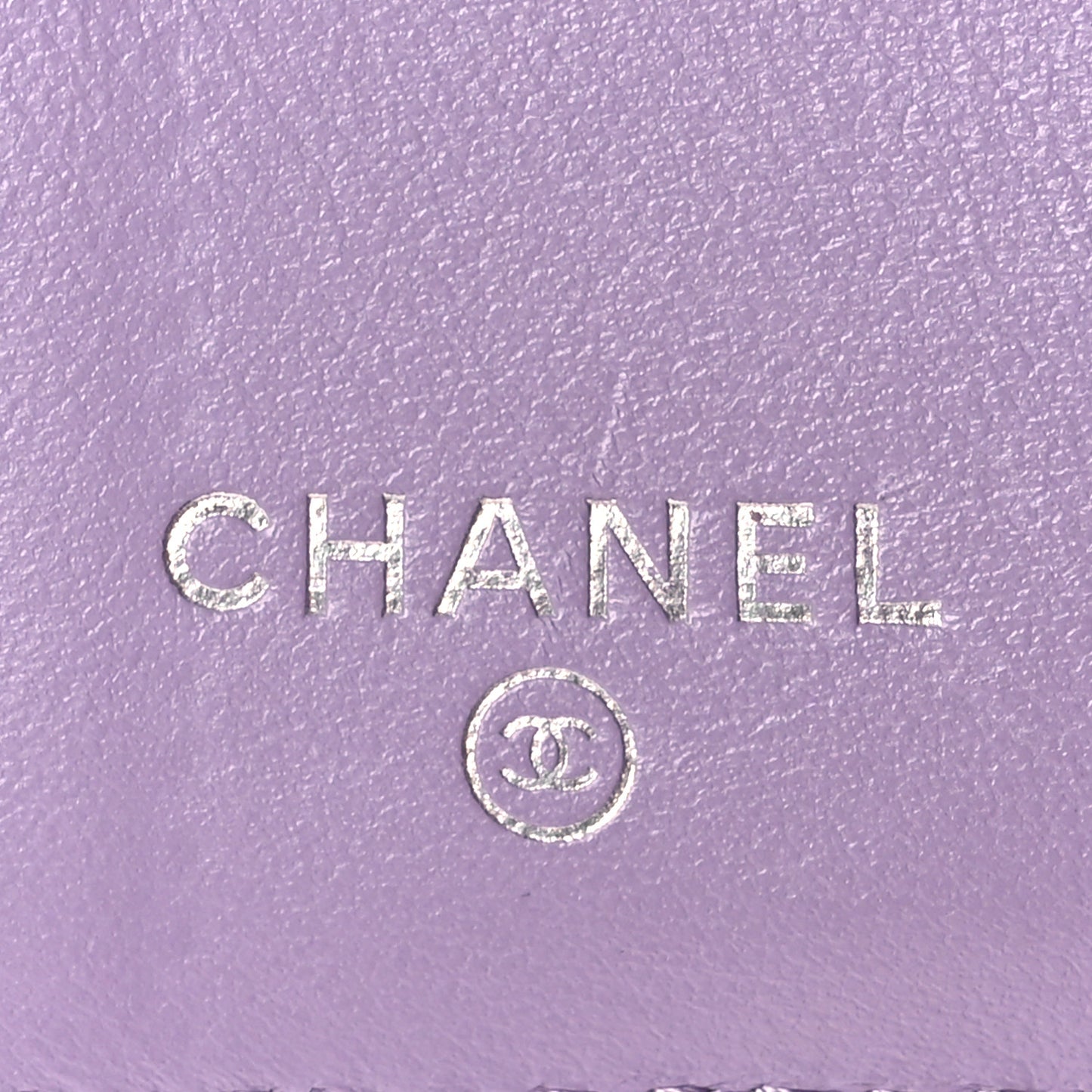 Caviar Quilted CC Logo Double Flap Wallet Light Purple
