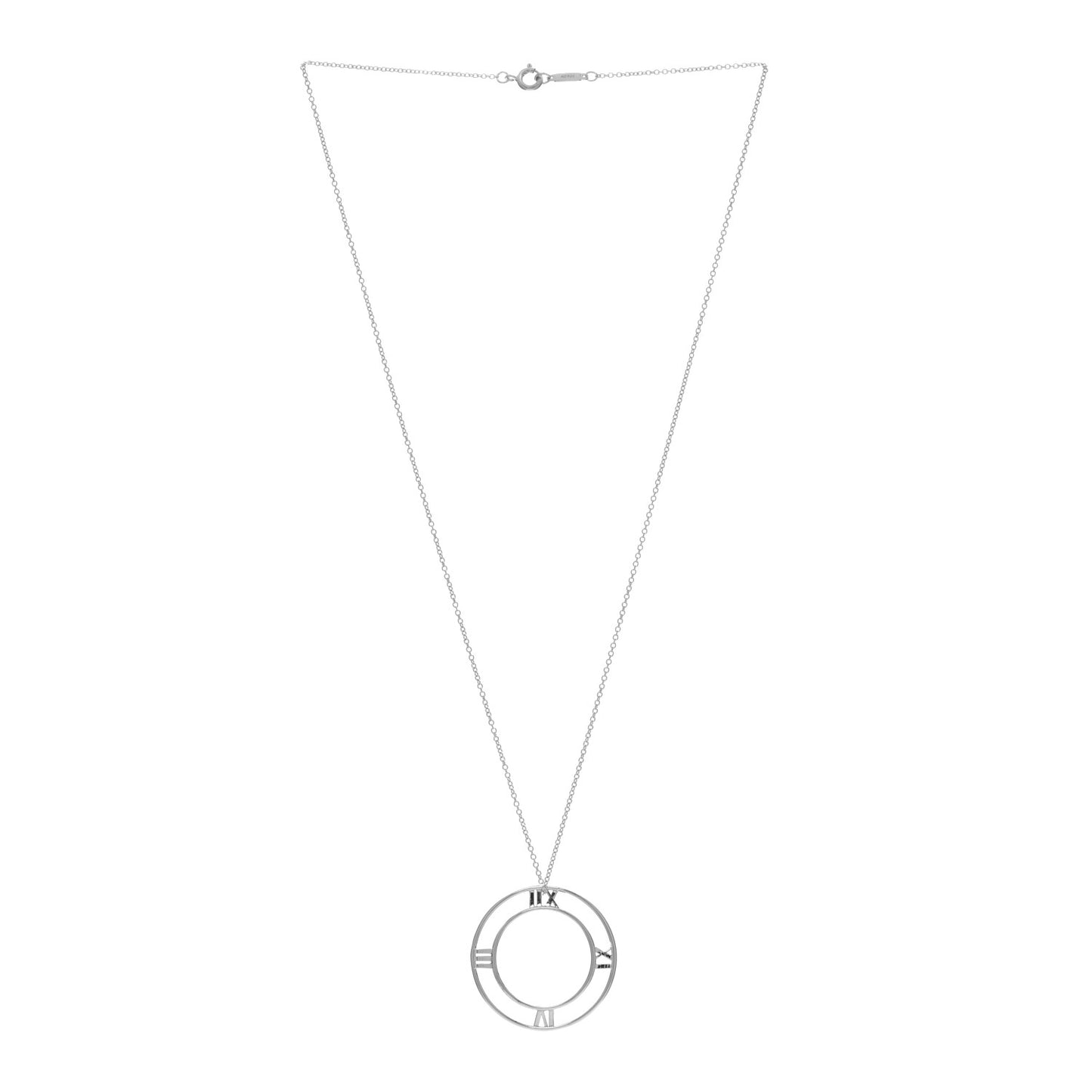 Sterling Silver Large Atlas Open Pendant Necklace