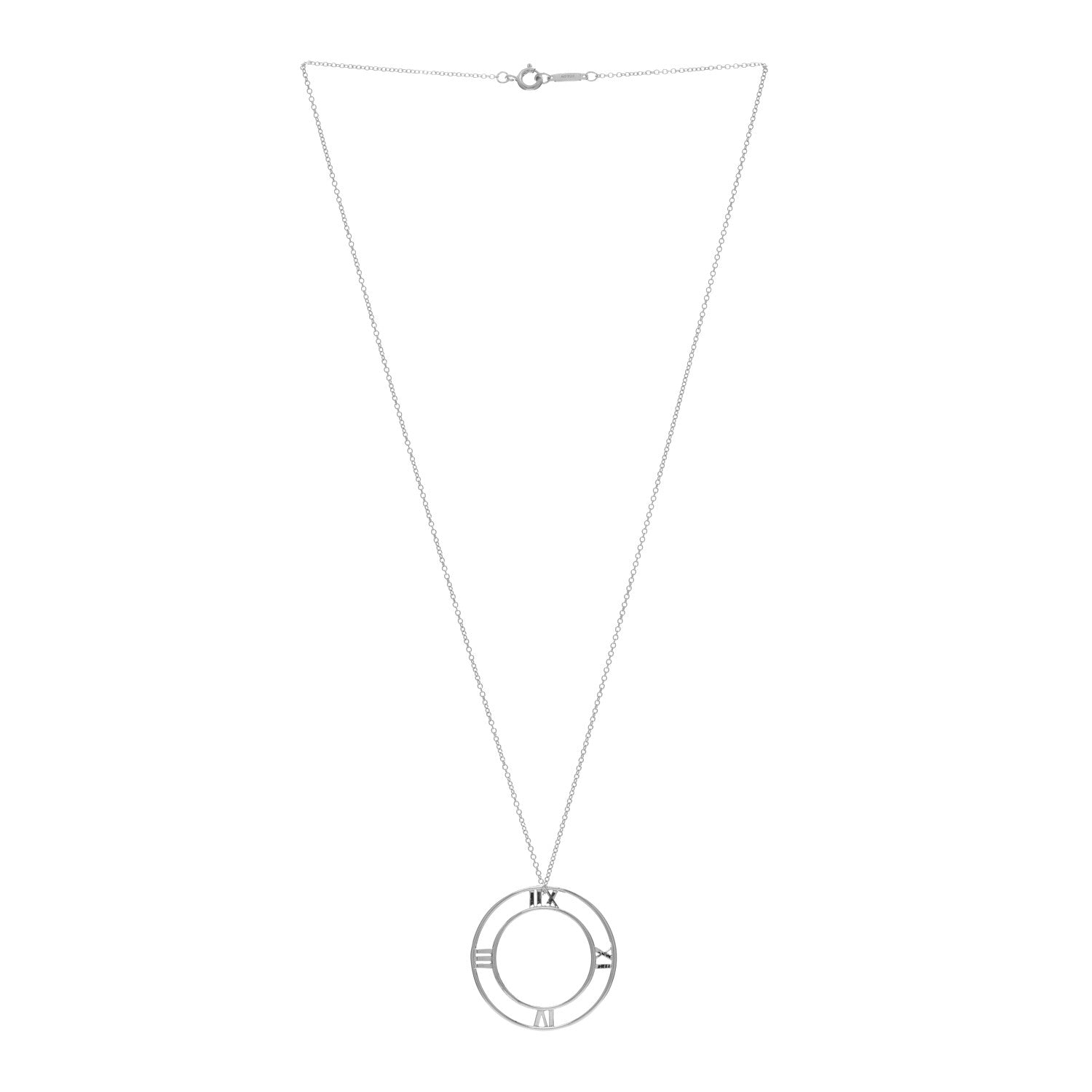 Tiffany Sterling Silver Large Atlas Open Pendant Necklace 3 of 4