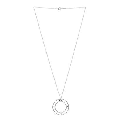 Tiffany Sterling Silver Large Atlas Open Pendant Necklace 3 of 4