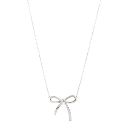 Tiffany Sterling Silver Bow Pendant Necklace 1 of 5