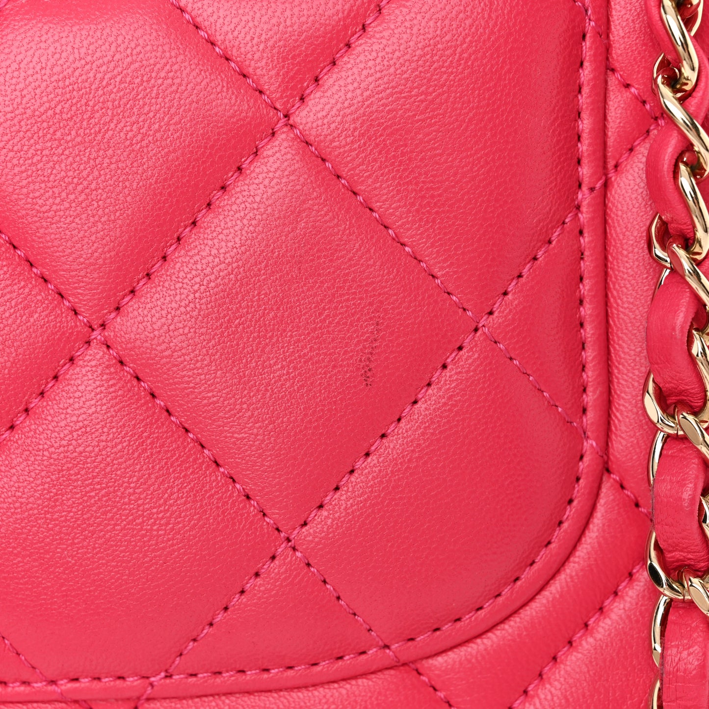 Lambskin Quilted Small Trendy CC Dual Handle Bag Dark Pink