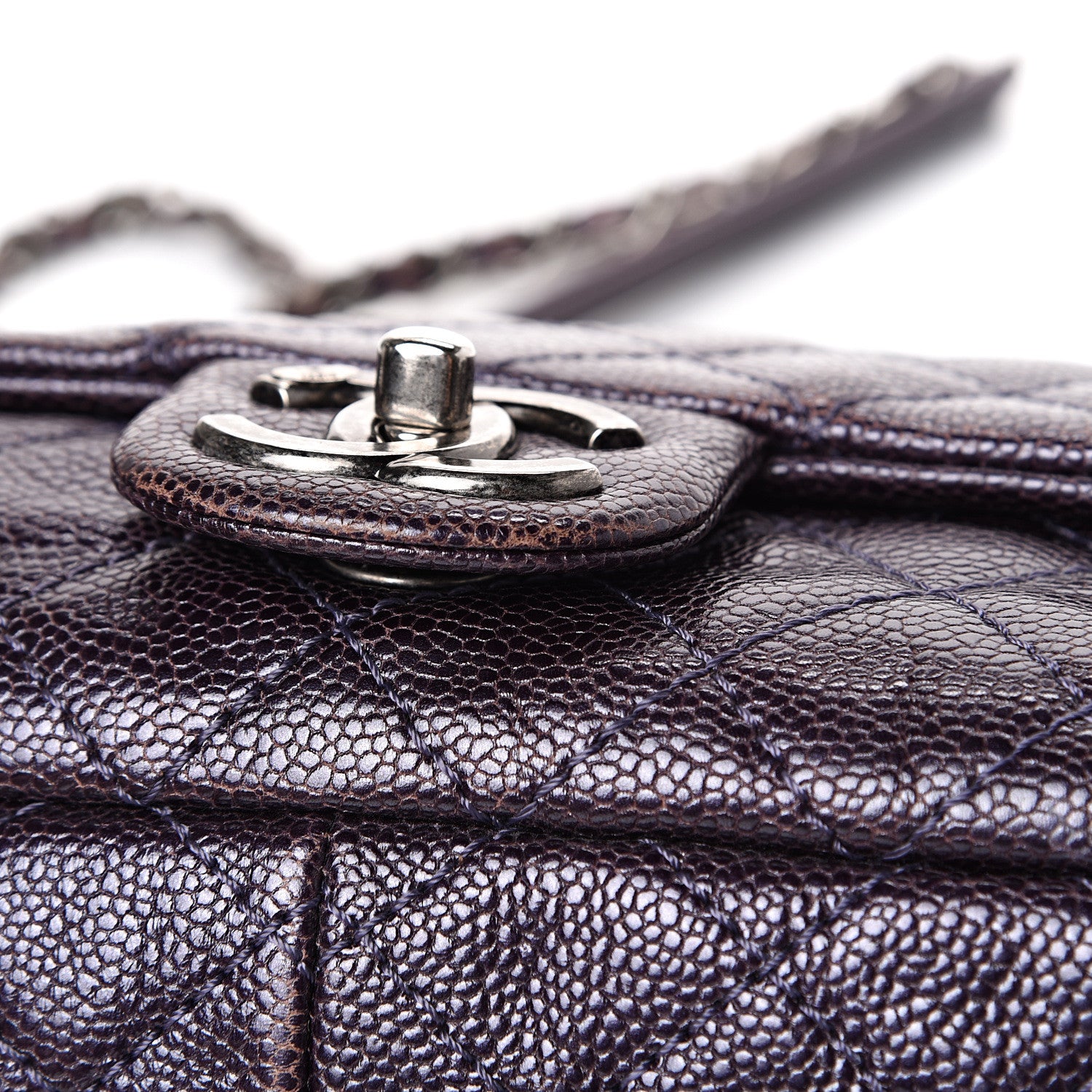 Chanel Iridescent Caviar Quilted Small Chic Flap Dark Purple 10 of 10
