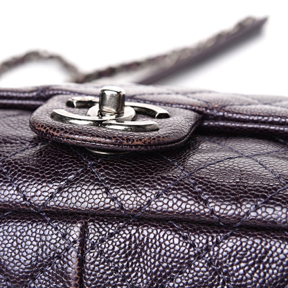 Chanel Iridescent Caviar Quilted Small Chic Flap Dark Purple 10 of 10