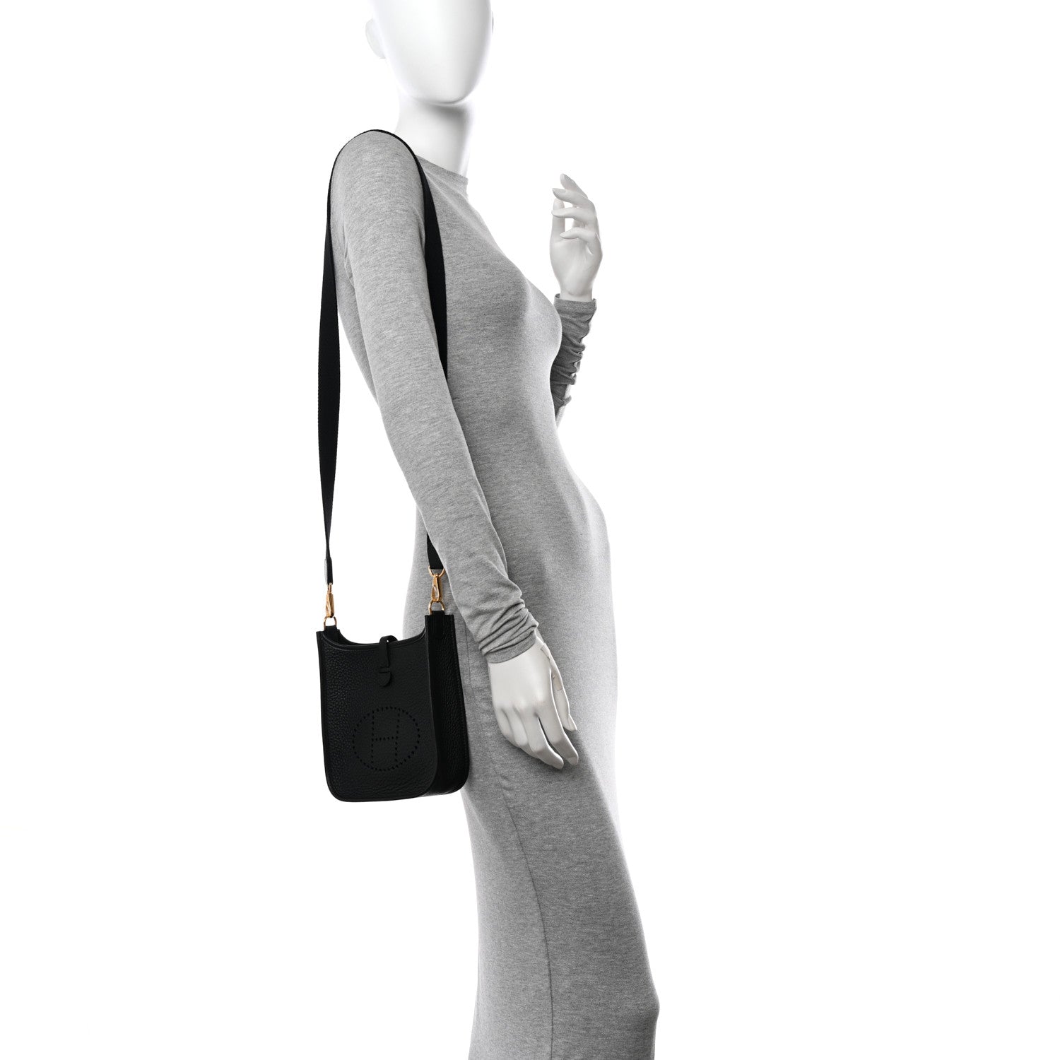 Hermes Taurillon Clemence Evelyne TPM Black 2 of 11