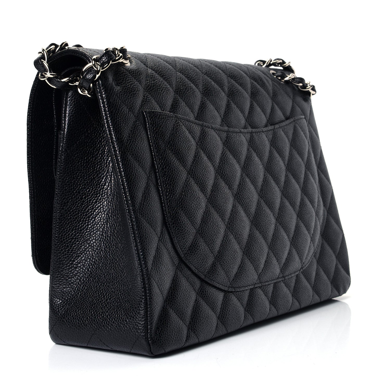 Caviar Quilted Maxi Double Flap Black