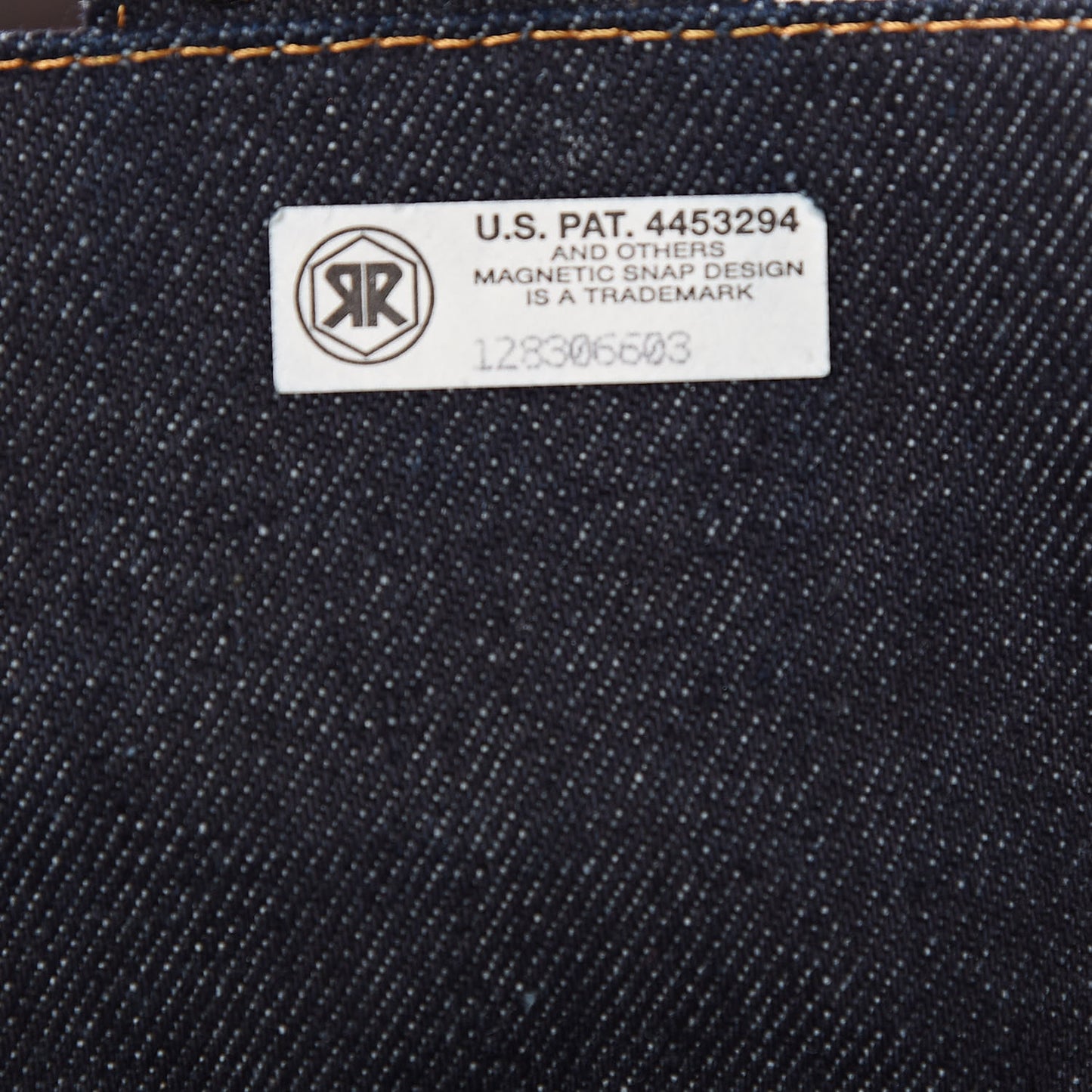 Denim Flower Applique Baguette Blue