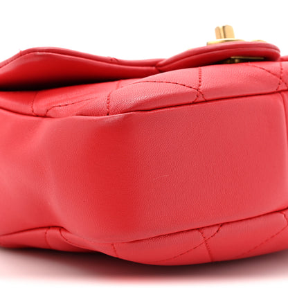 Chanel Lambskin Quilted Small Circular Handle Bag Brilliant Rouge 10 of 15