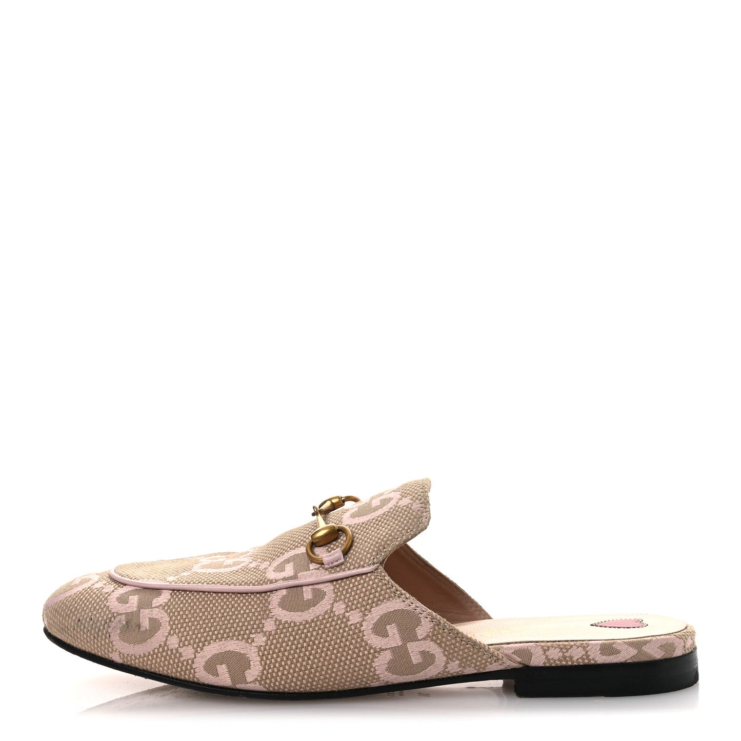 Monogram Macro GG Nappa Charlotte Womens Princetown Slippers 38 Beige Perfect Pink