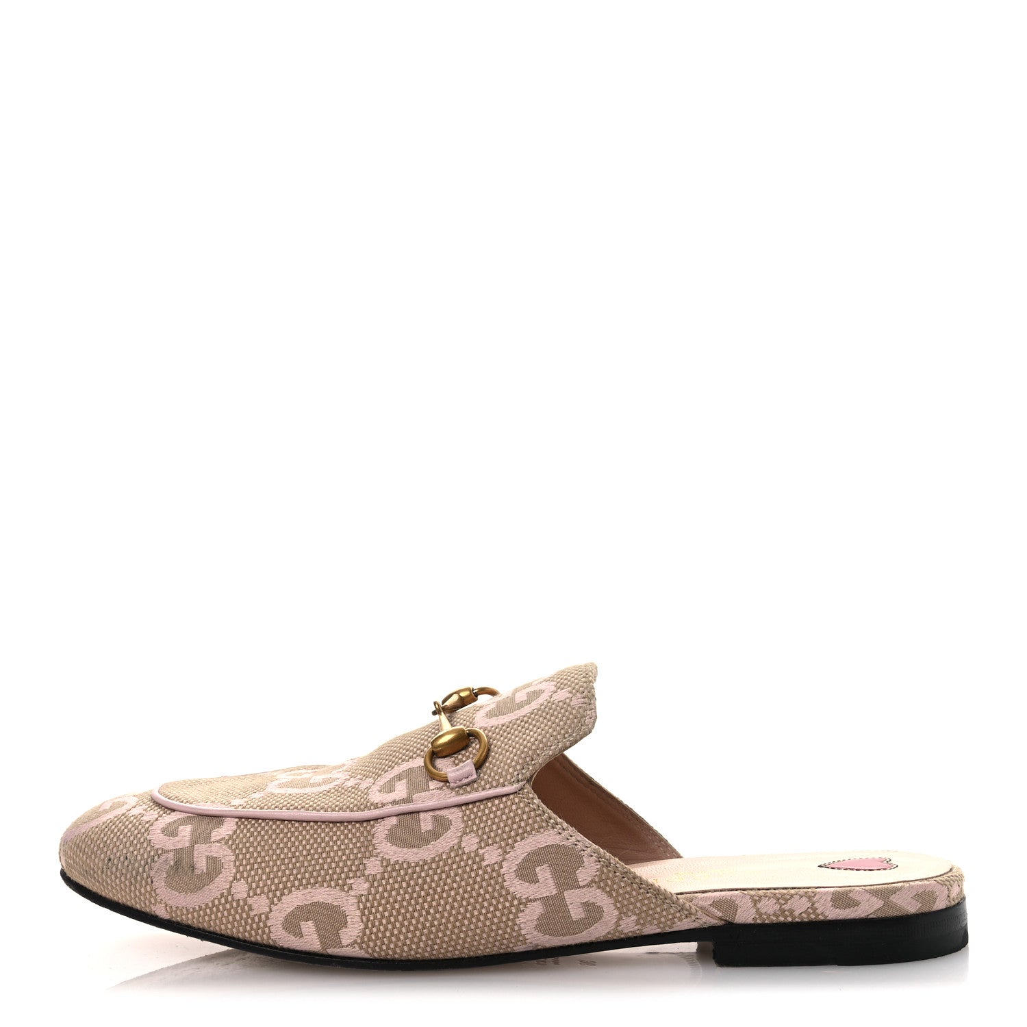 Gucci Monogram Macro GG Nappa Charlotte Womens Princetown Slippers 38 Beige Perfect Pink 1 of 13