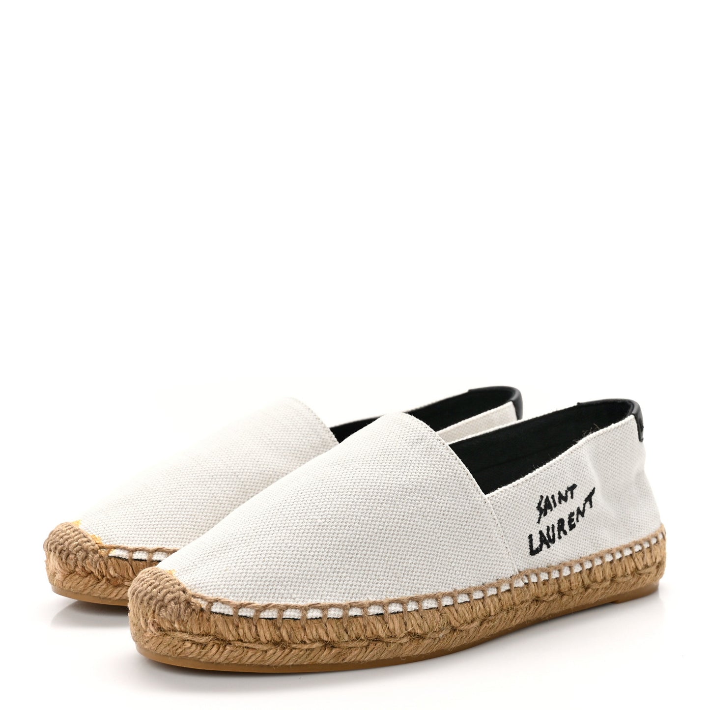 Canvas Nappa Elba Light Logo Embroidered Espadrilles 36 Ecru