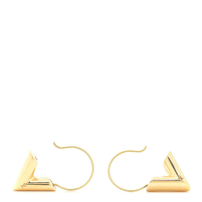 Louis Vuitton Brass Essential V Hoop Earrings Gold 3 of 6