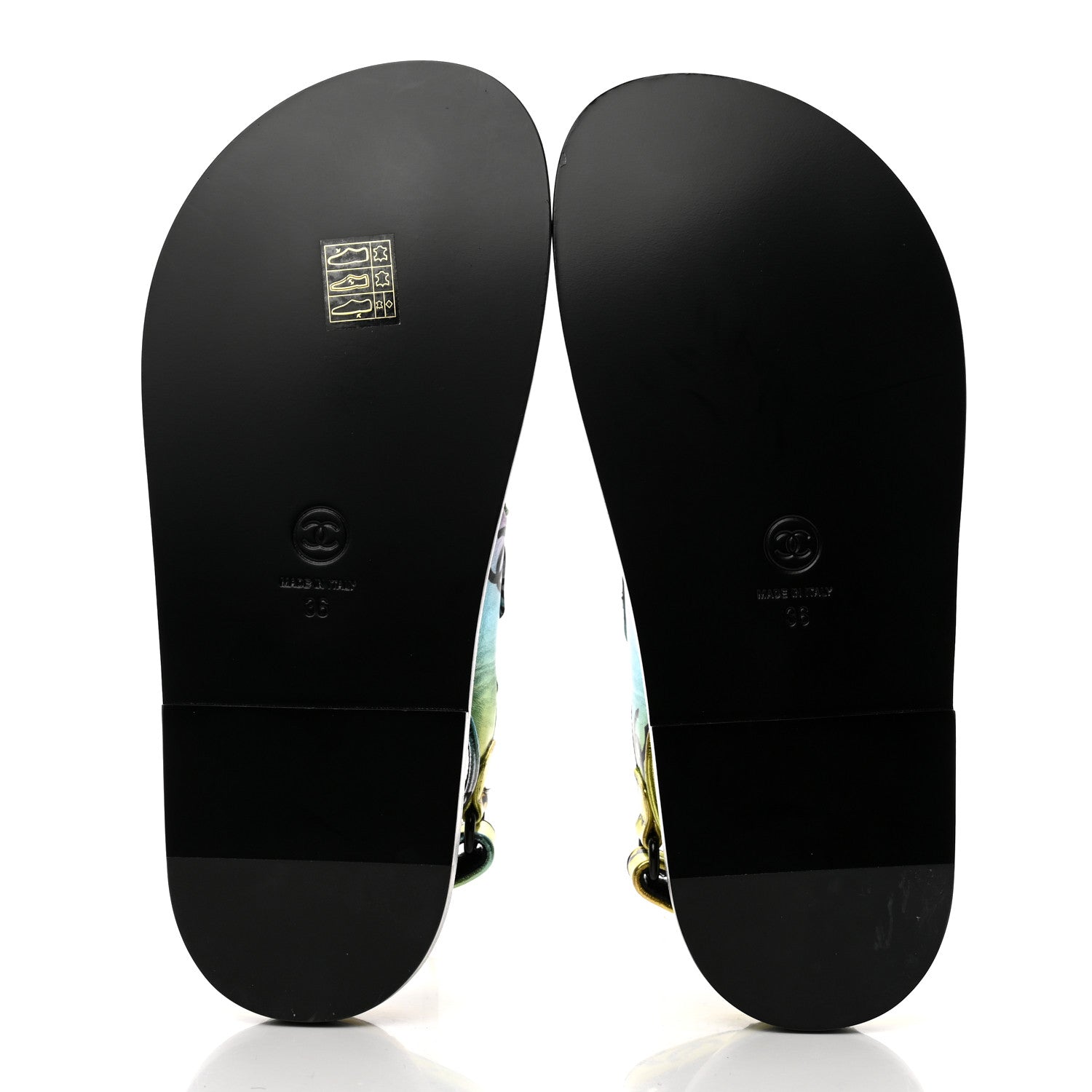 Chanel Laminated Lambskin Printed CC Dad Sandals 36 Multicolor 5 of 11