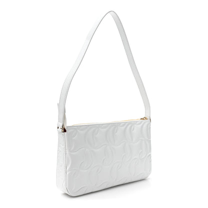 Christian Louboutin Lambskin Embossed Loubila Shoulder Bag White 3 of 9