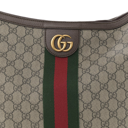 Gucci GG Supreme Monogram Web Ophidia Half Moon Hobo Brown 7 of 11