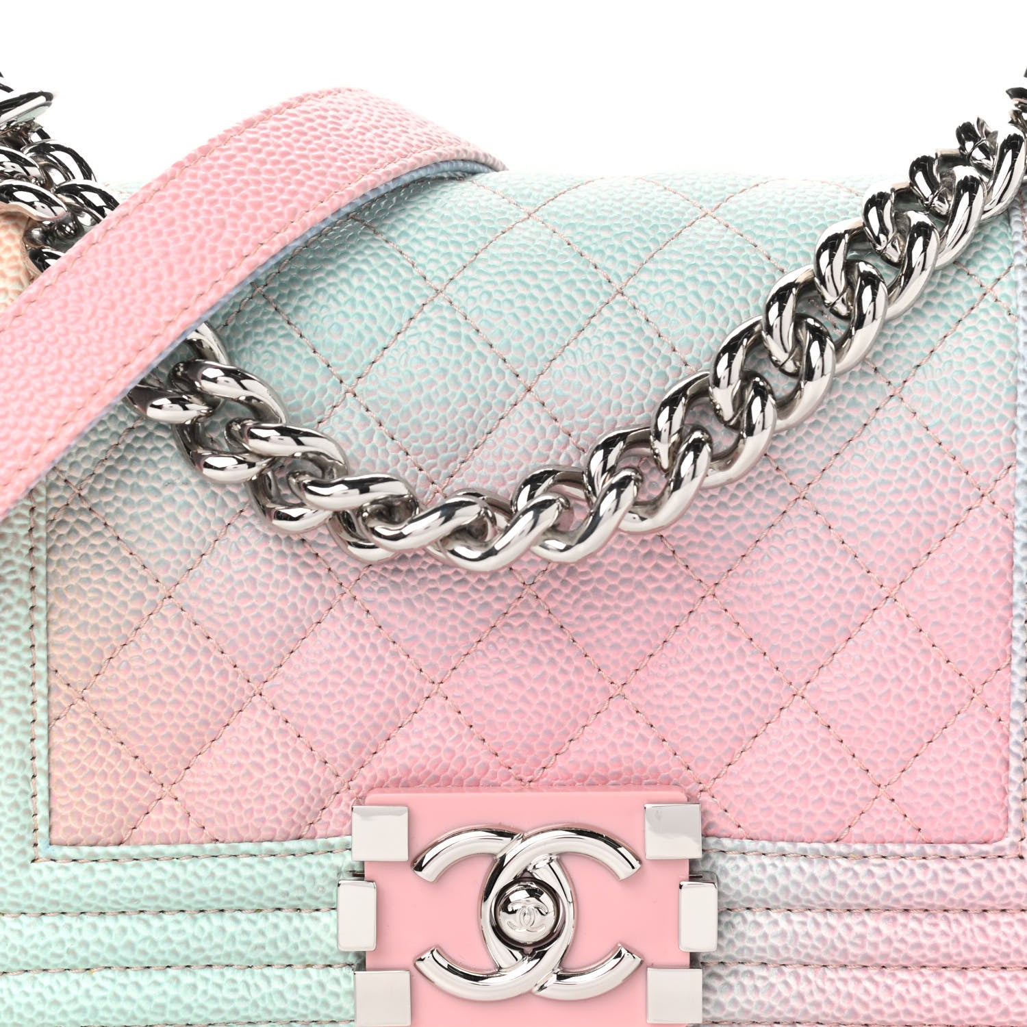 Chanel Caviar Quilted Small Cuba Rainbow Boy Flap Multicolor 8 of 10