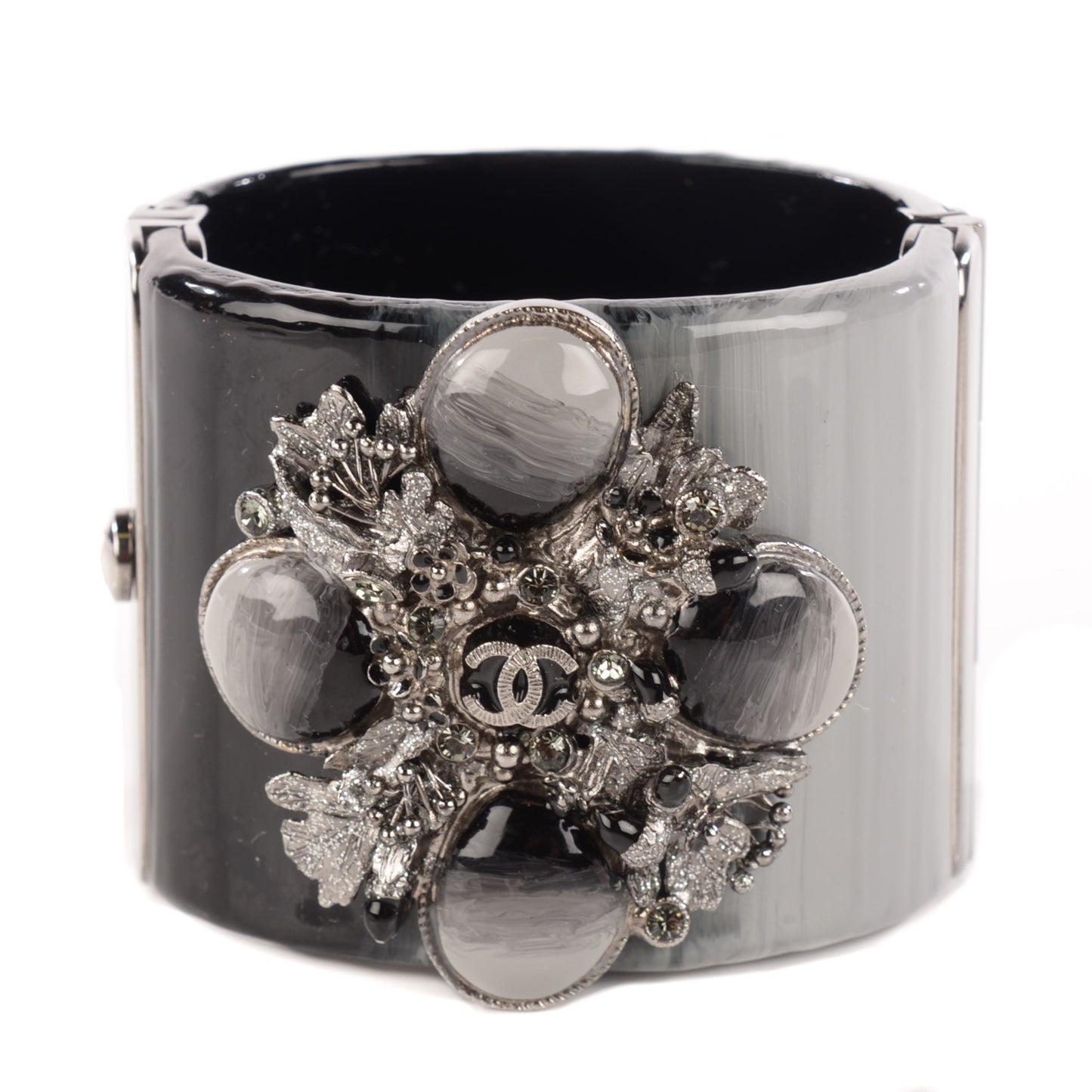 Resin Ruthenium CC Cabochon Cuff Dark Grey