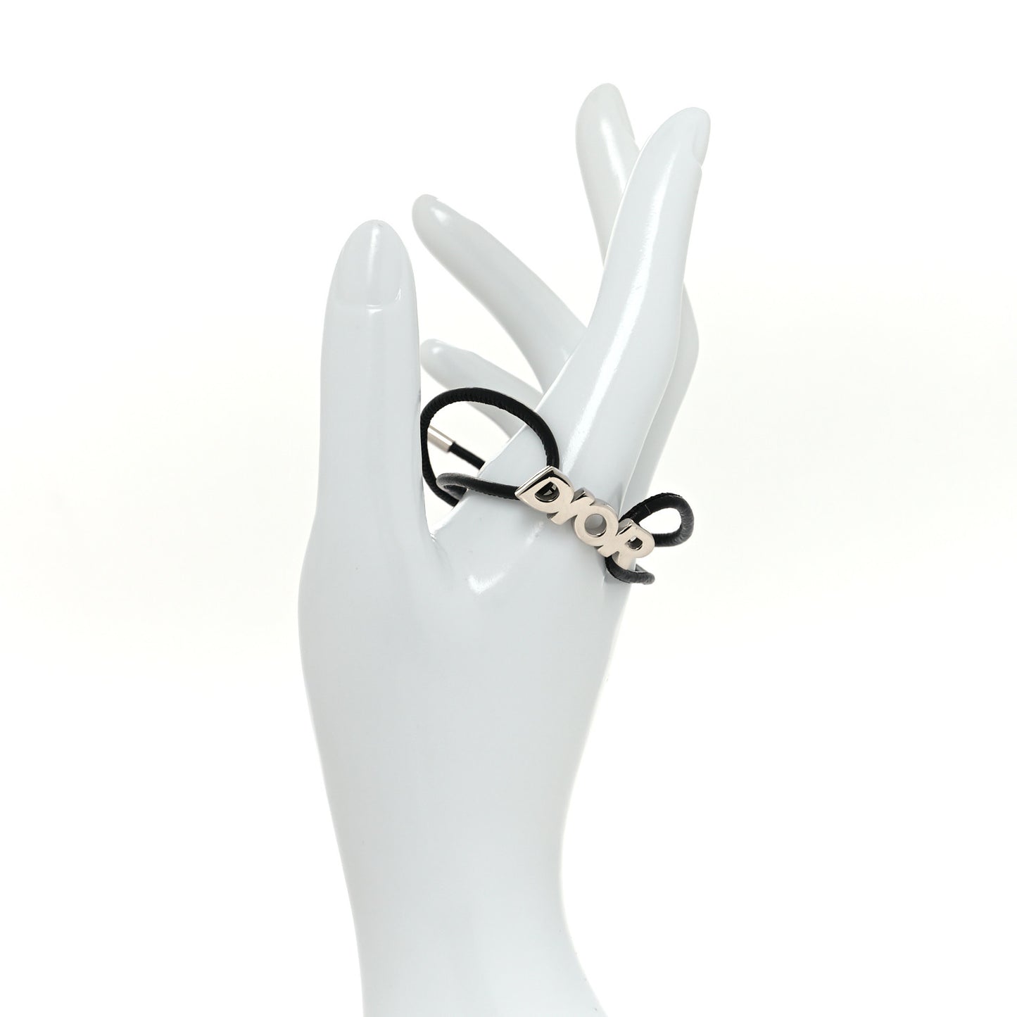 Calfskin Dior Logo Bracelet Silver