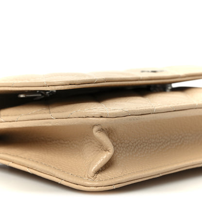 Chanel Caviar Quilted Wallet on Chain WOC Beige 10 of 12