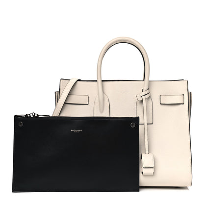 Saint Laurent Grained Calfskin Small Sac De Jour Dove Porcellana Black 10 of 10
