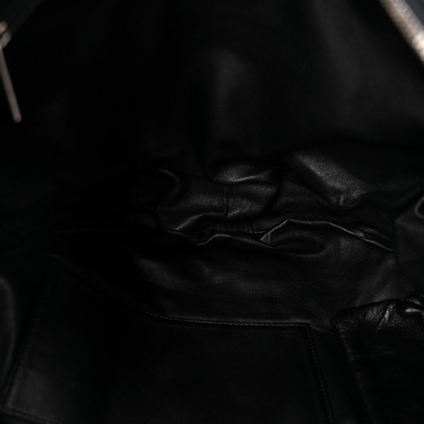 Calfskin Modern Chain Hobo Black