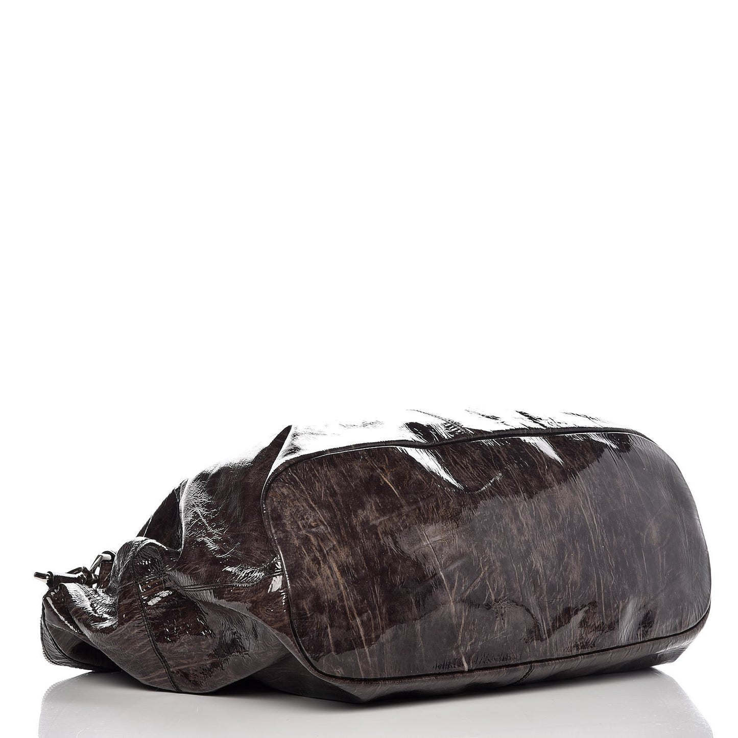 Crinkled Patent Leather Large Nightingale Brown