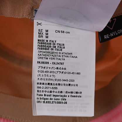 Prada Re-Nylon Metal Triangle Logo Womens Bucket Hat M Rosa 17 of 18