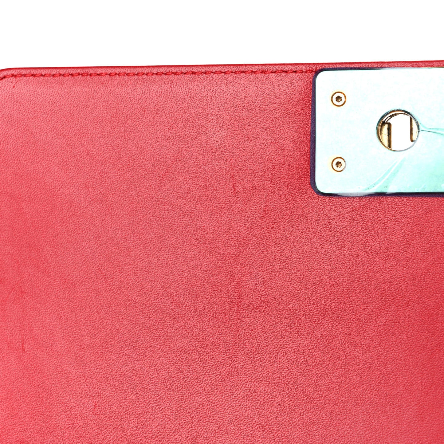 Lambskin Quilted Medium Boy Flap Red