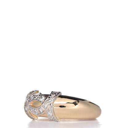 Cartier 18K Yellow Gold Diamond Logo Double C Ring 50 5.25 3 of 6