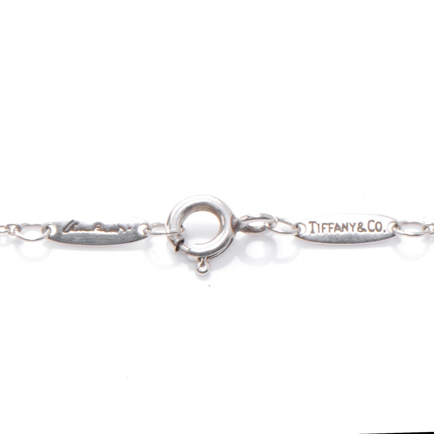 Sterling Silver 16mm Elsa Peretti Open Heart Pendant Necklace