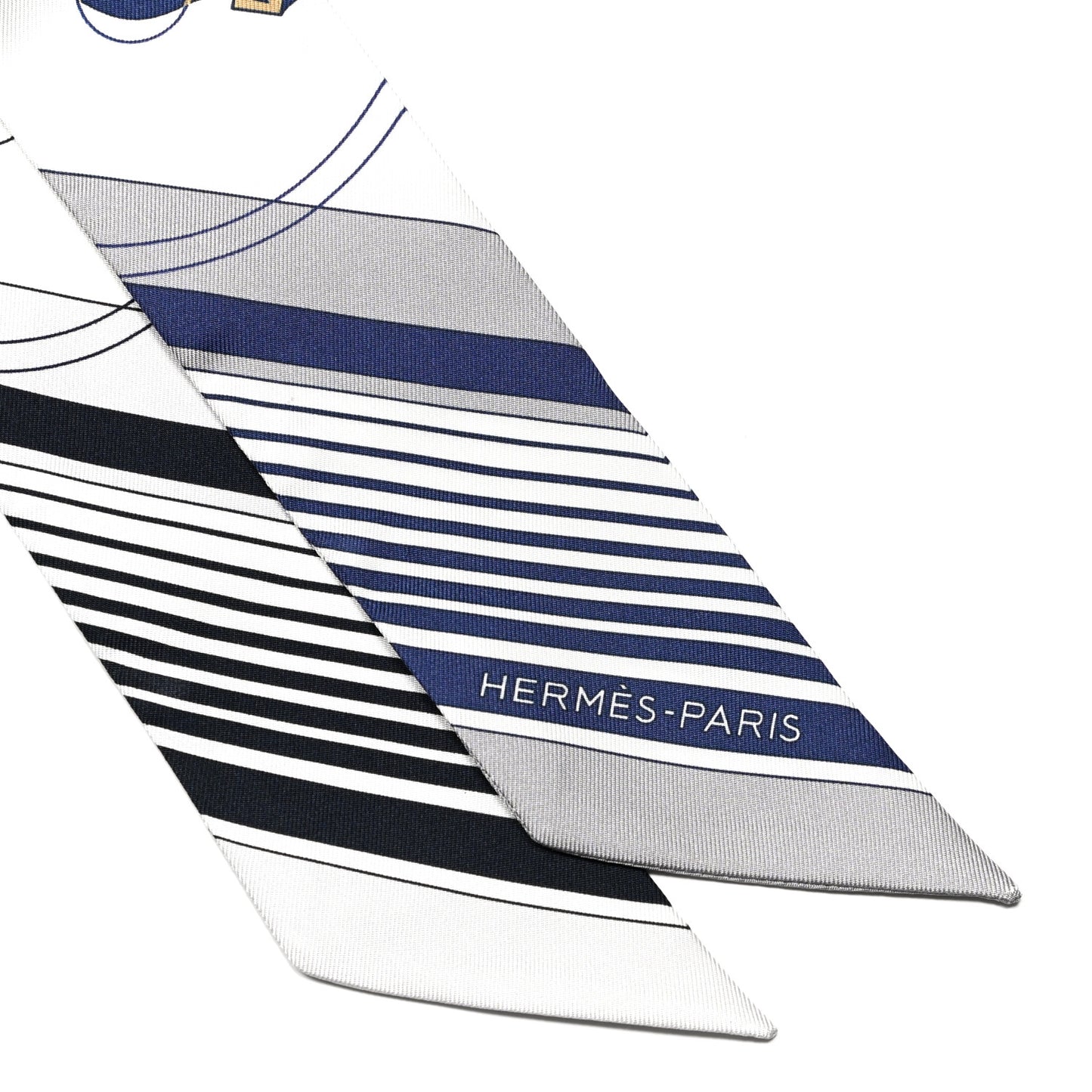 Silk Ex-Libris Twilly White Marine Gris