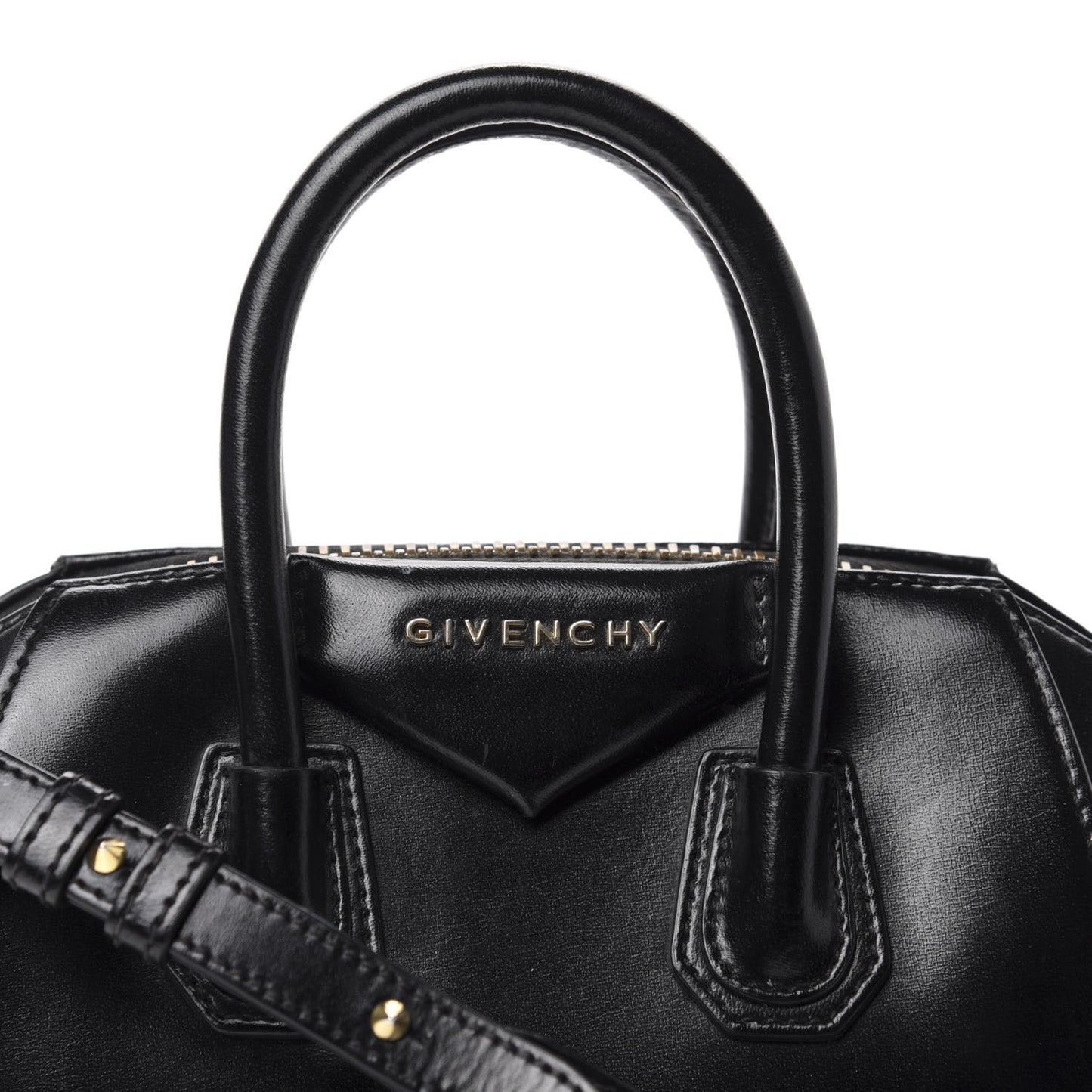 Shiny Lord Calfskin Mini Antigona Black